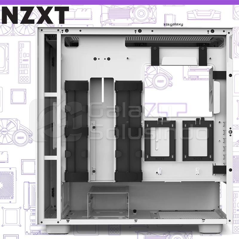 NZXT H7 Matte White Tempered Glass Mid Tower Gaming Case