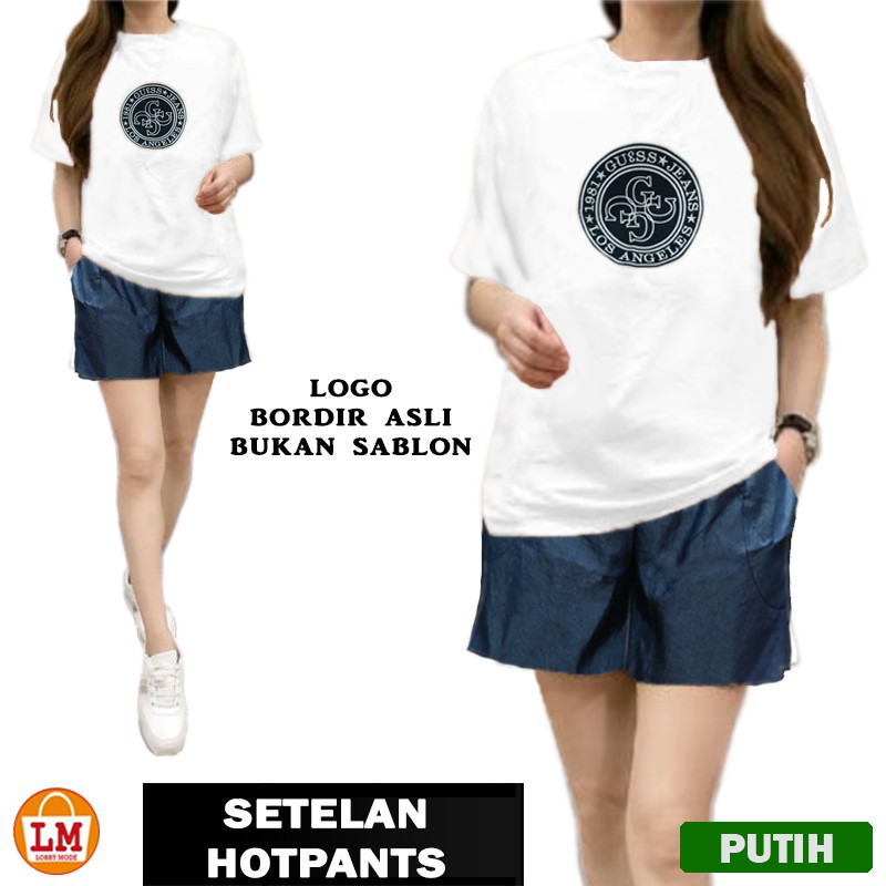 TERMURAH TERLARIS SETELAN HOTPANTS Motif Lucu Printing Baju Santai TERBARU LMS 19749