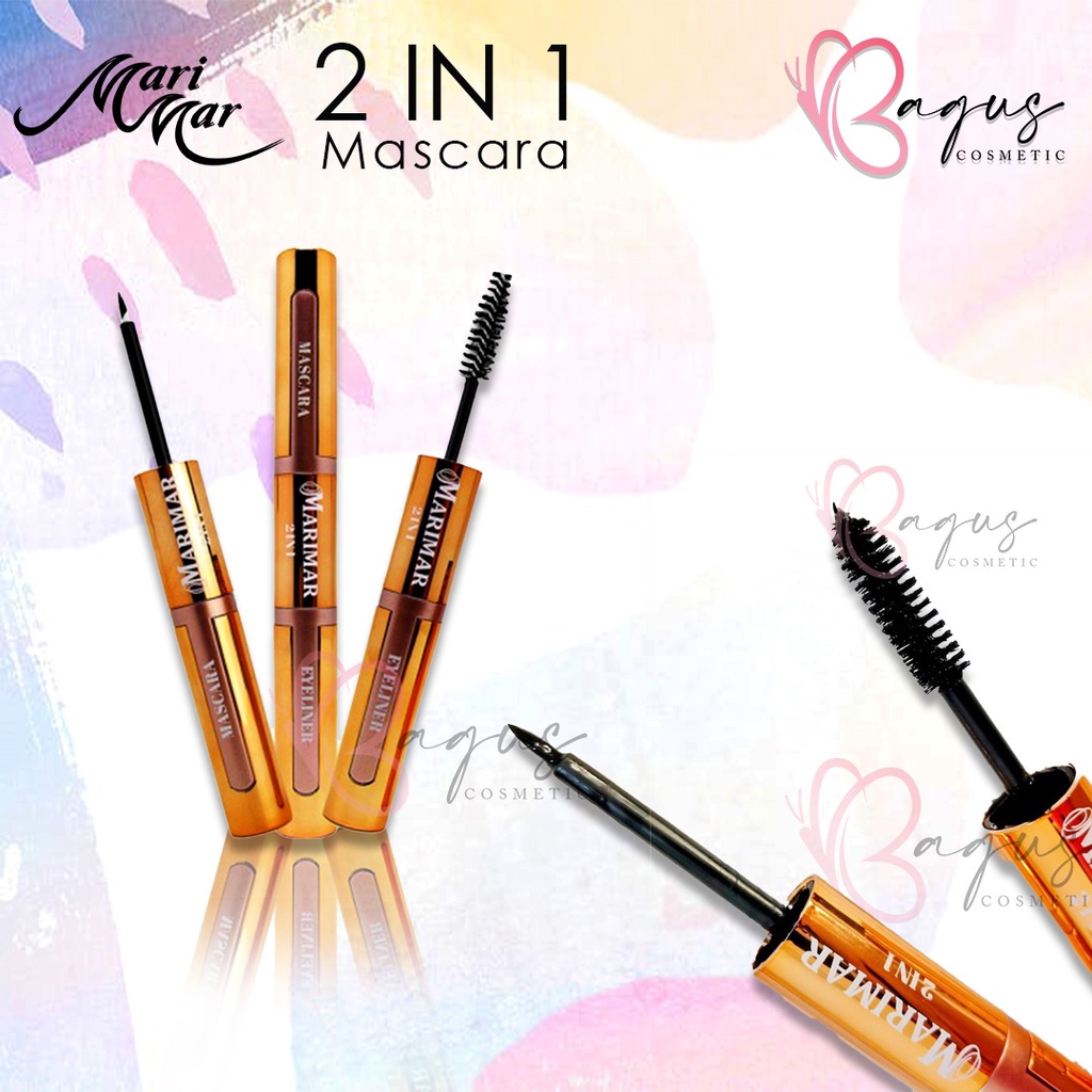 ⭐BAGUS⭐ MARIMAR 2 IN 1 MASKARA &amp; EYELINER | Mascara + Eyeliner Waterproof