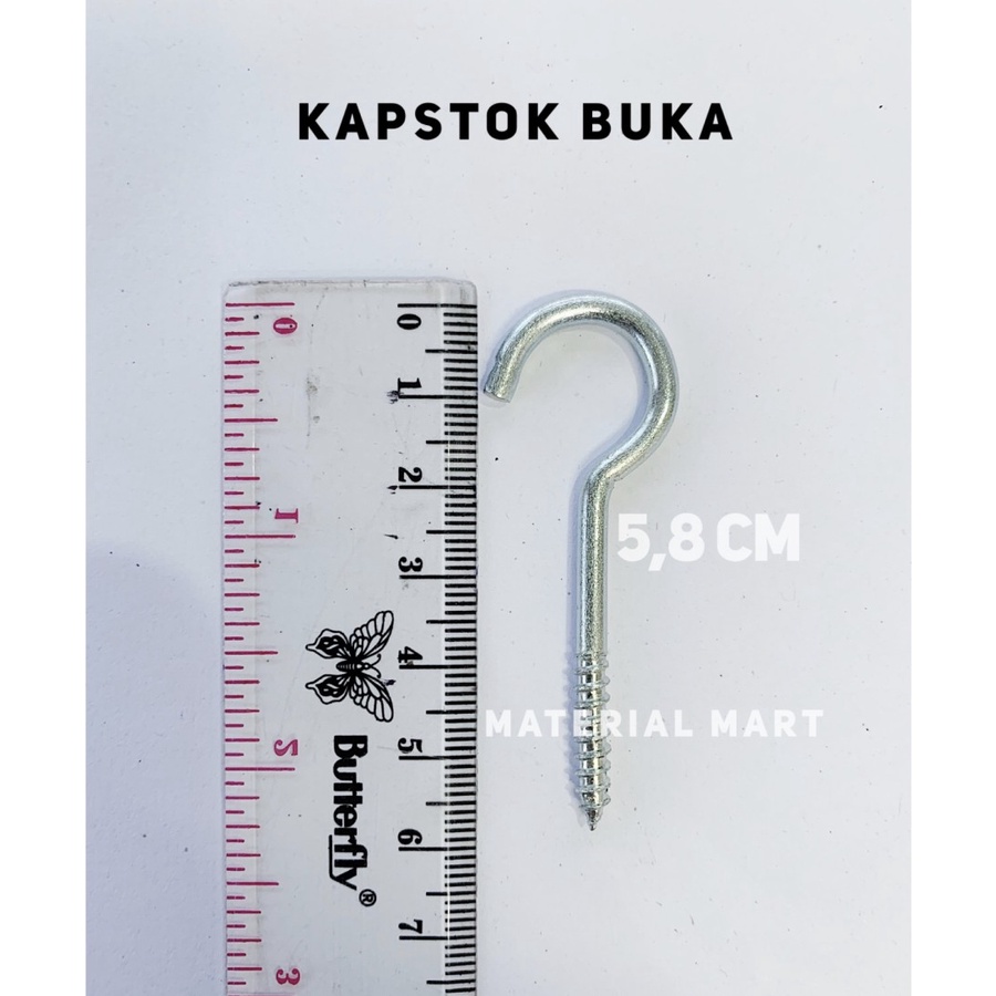 1 PC Kapstok Buka | Baut Gantung Besi | Gantungan Burung | Hook Skrup | Material Mart