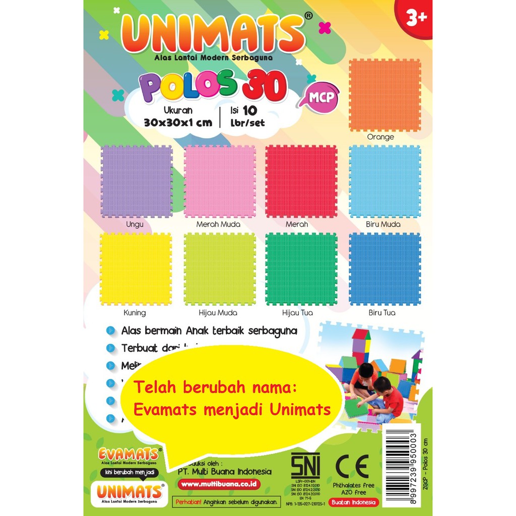 Bimbozone - Playmat anak Karpet Puzzle Evamat Alphabet Huruf | Evamat 30x30cm UNIMATS - ABJAD