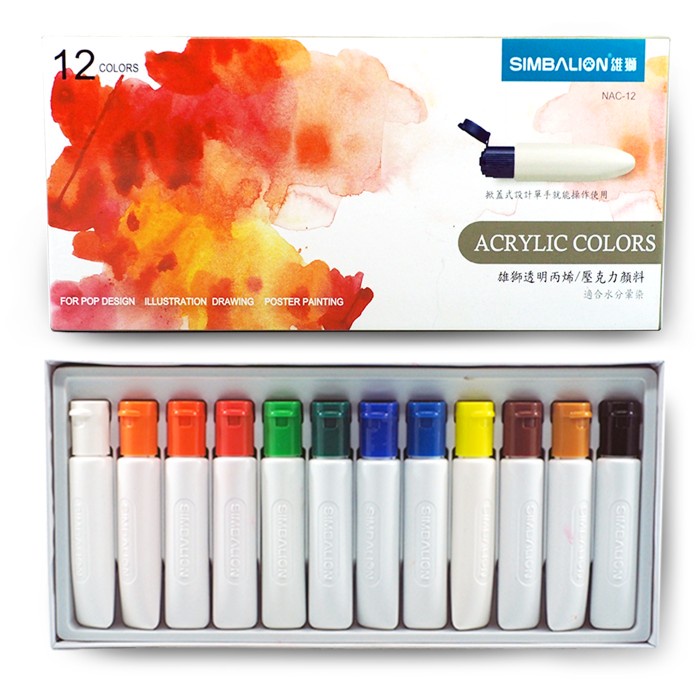 

Simbalion Cat Acrylic Set 12 Colors NAC 12 / CAT AKRILIK SIMBALION