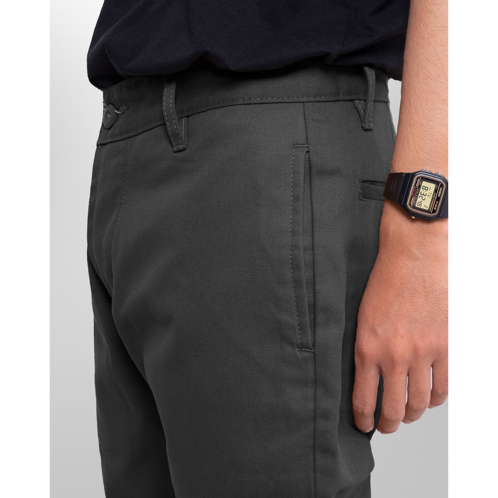 Morgen Slim Straight Chino Pants - Dark Grey