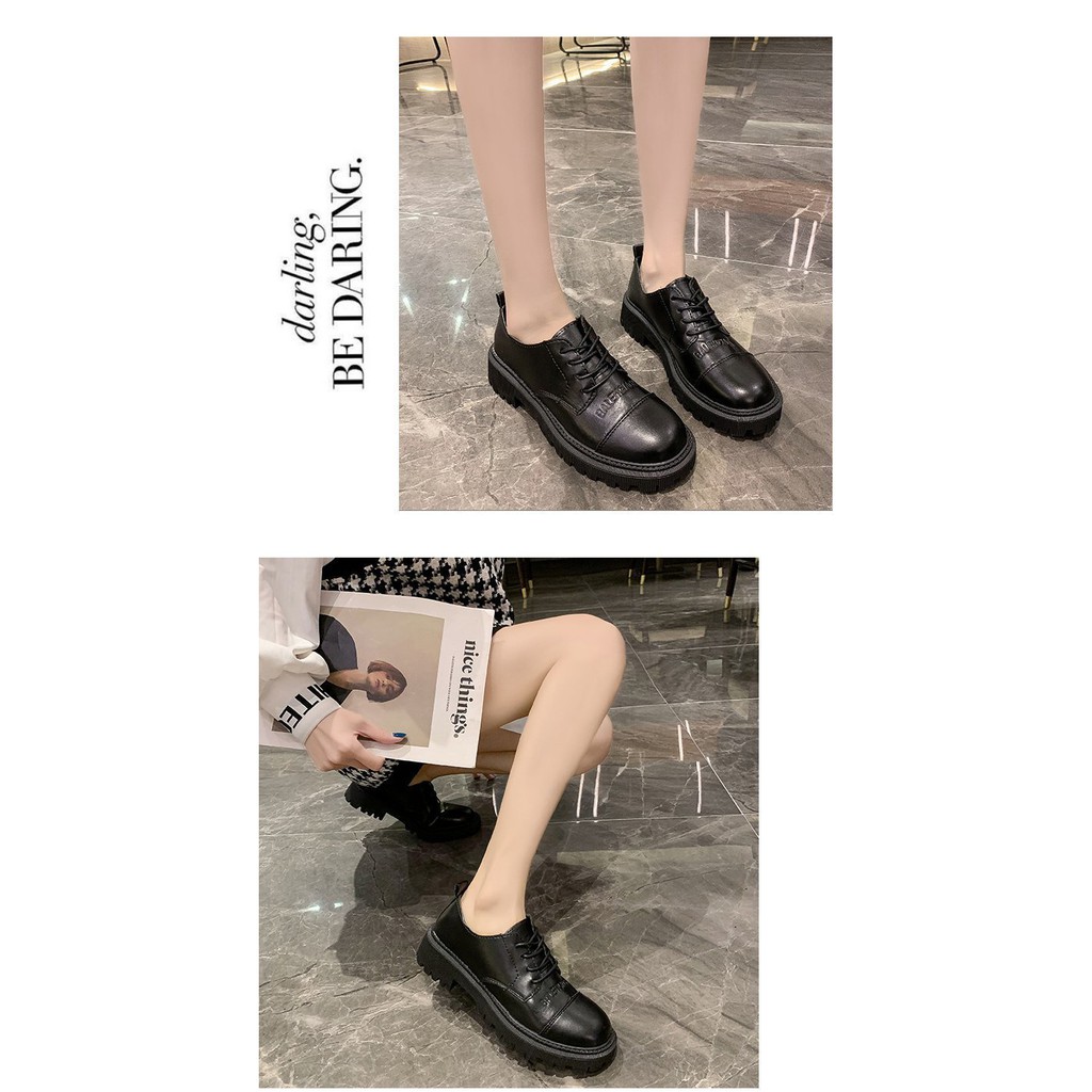 SPOX sepatu wanita sekolah jepang formal kantor retro vintage oxford flat heels import korea jepang