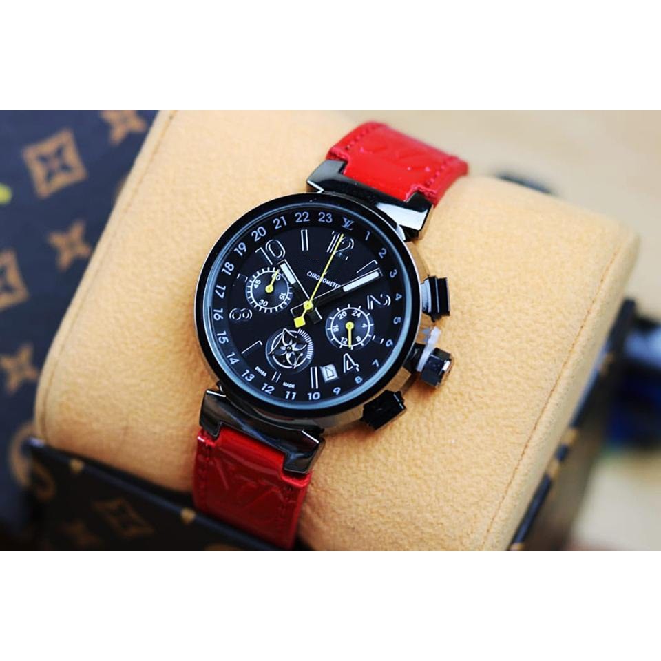 JAM TANGAN WANITA/JAM TANGAN CEWEK/JAM TANGAN MURAH LV KULIT NEW MODEL FREE BOX