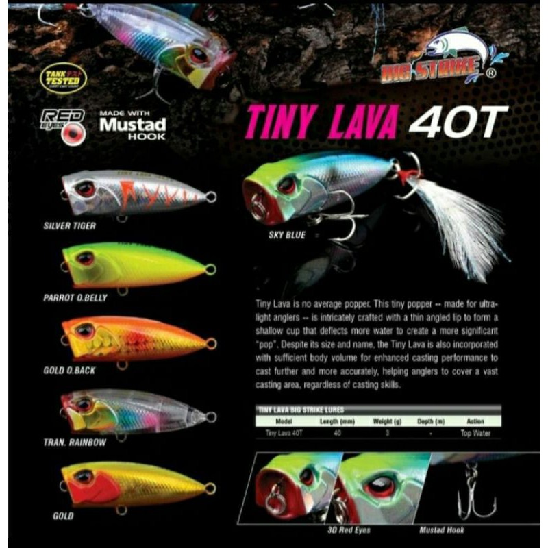 Lure POPPER SEAHAWK TINY LAVA 40T (4cm / 3grram) TOP WATER