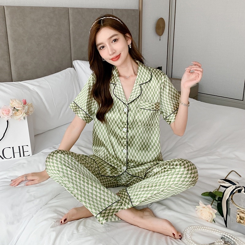 DC Piyama Satin Lengan Pendek Celana Panjang Import Quality-3