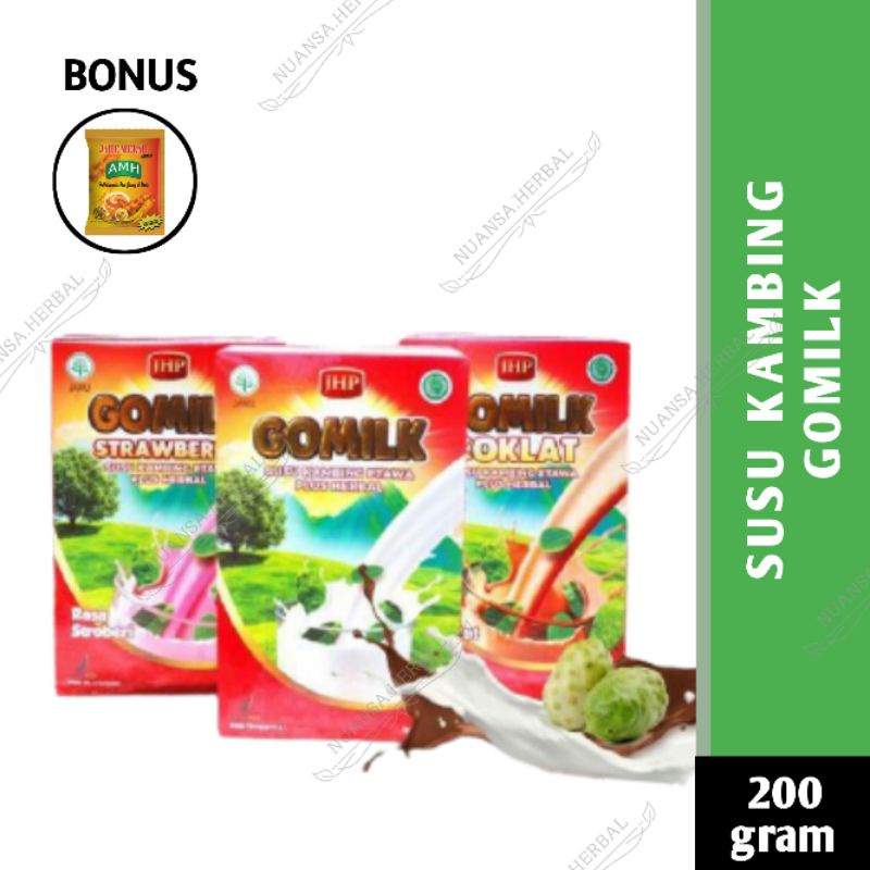 (bonus jahe) GOMILK 200gram - SUSU KAMBING ETAWA PLUS HERBAL