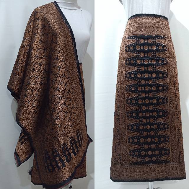 Songket Palembang Asli Warna Hitam tembaga
