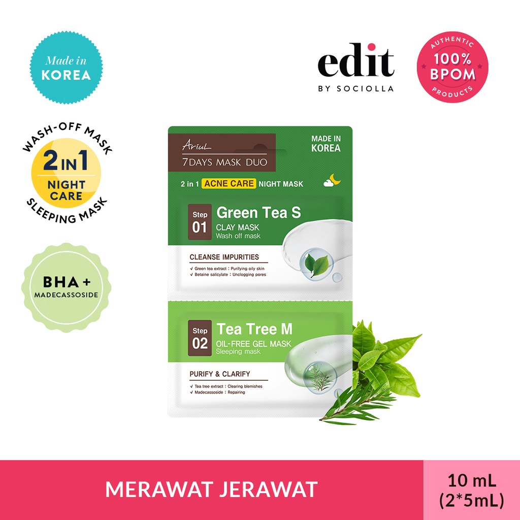 Jual Ariul 7Days Mask Duo 2 in 1 Acne Care Night Mask - Edit by ...
