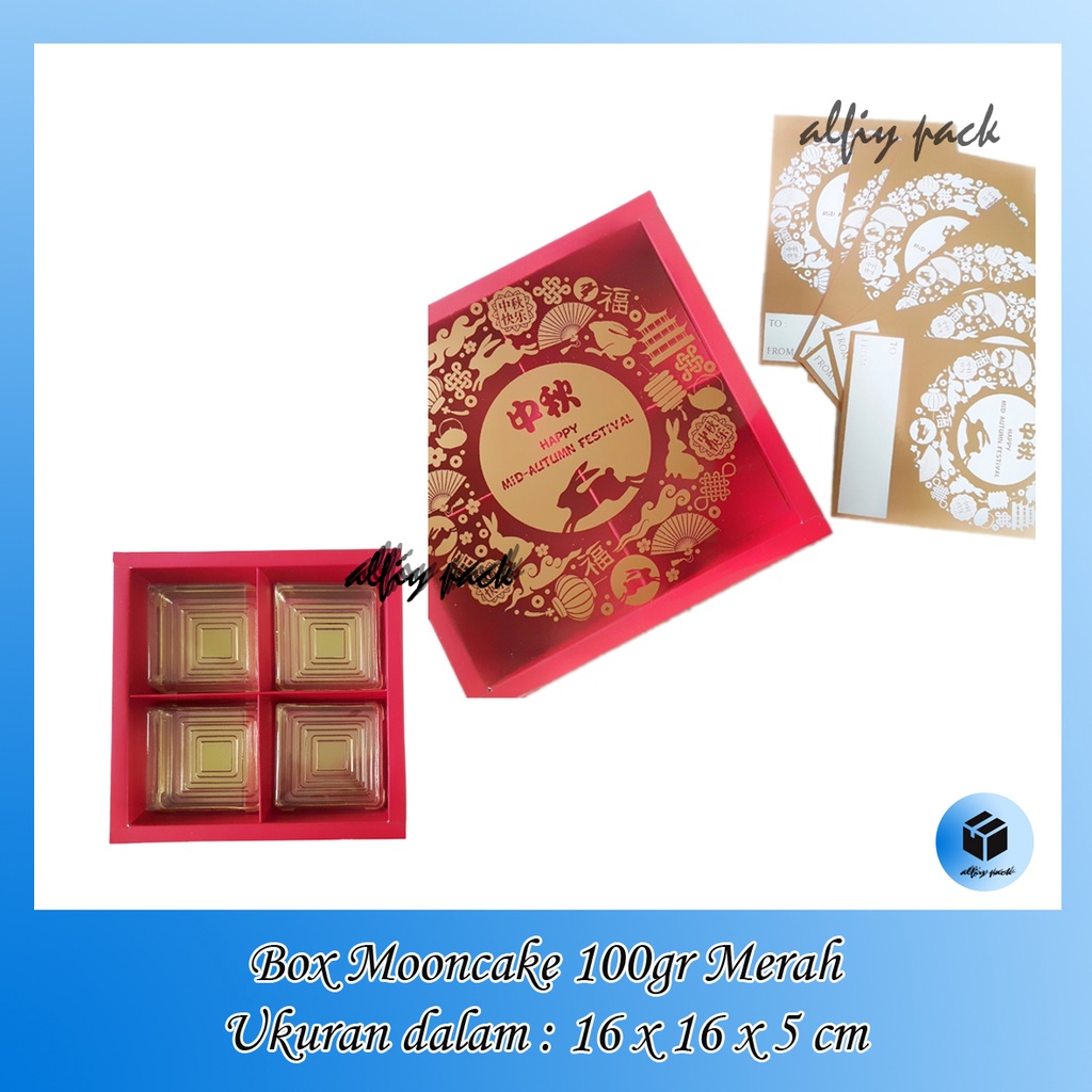 

1pack isi 5pcs KOTAK KUE BULAN SEKAT 4 WARNA MERAH BOX MOONCAKE 100GR TUTUP MIKA MID AUTUMN II DUS MOON CAKE PACKAGING BOX KEMASAN MOONCAKE PIA KUE BULAN DAN KARTU UCAPAN