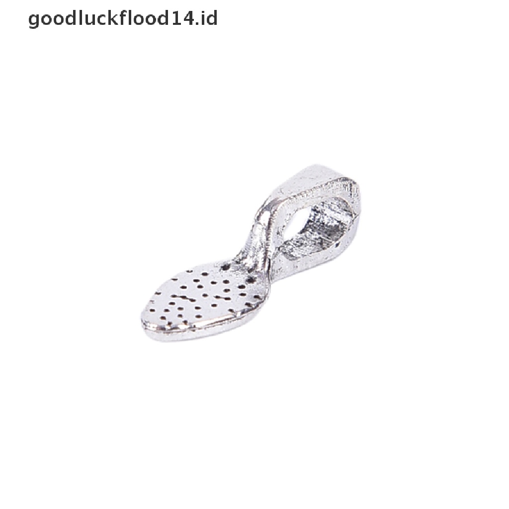 [OOID] 50pcs/set Tibetan Alloy Spoon Glue On Bails Leaf Flat Pad Pendant Bails Tone DIY ID