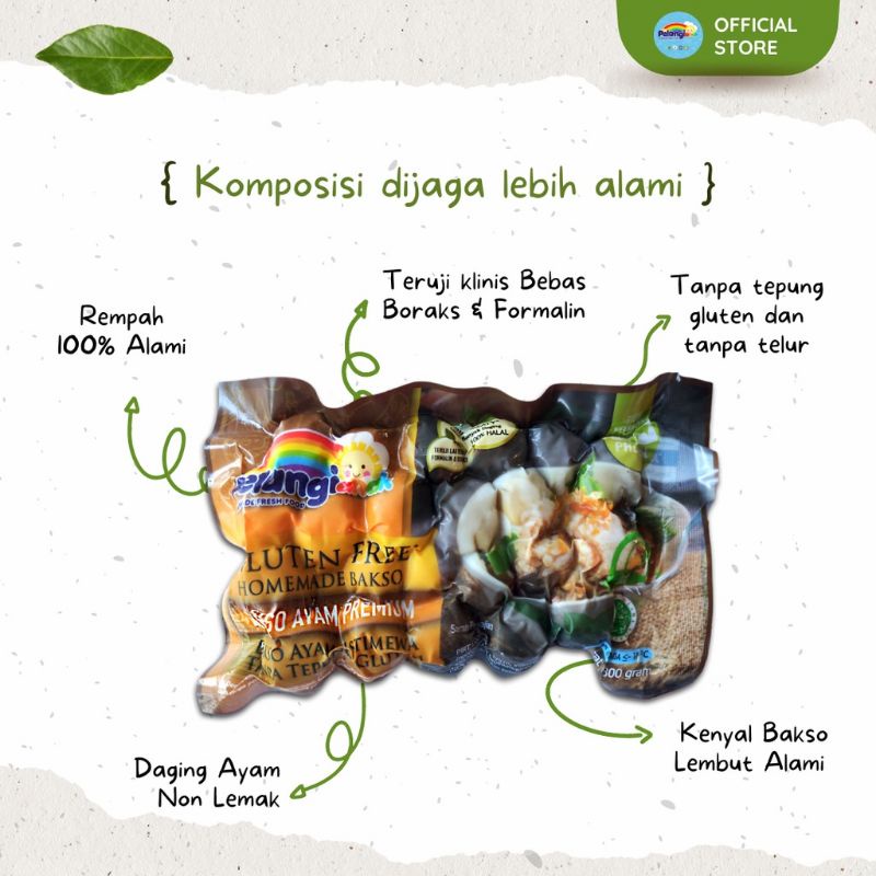 

Bakso Ayam Homemade pelangi No MSG, halal, frozen