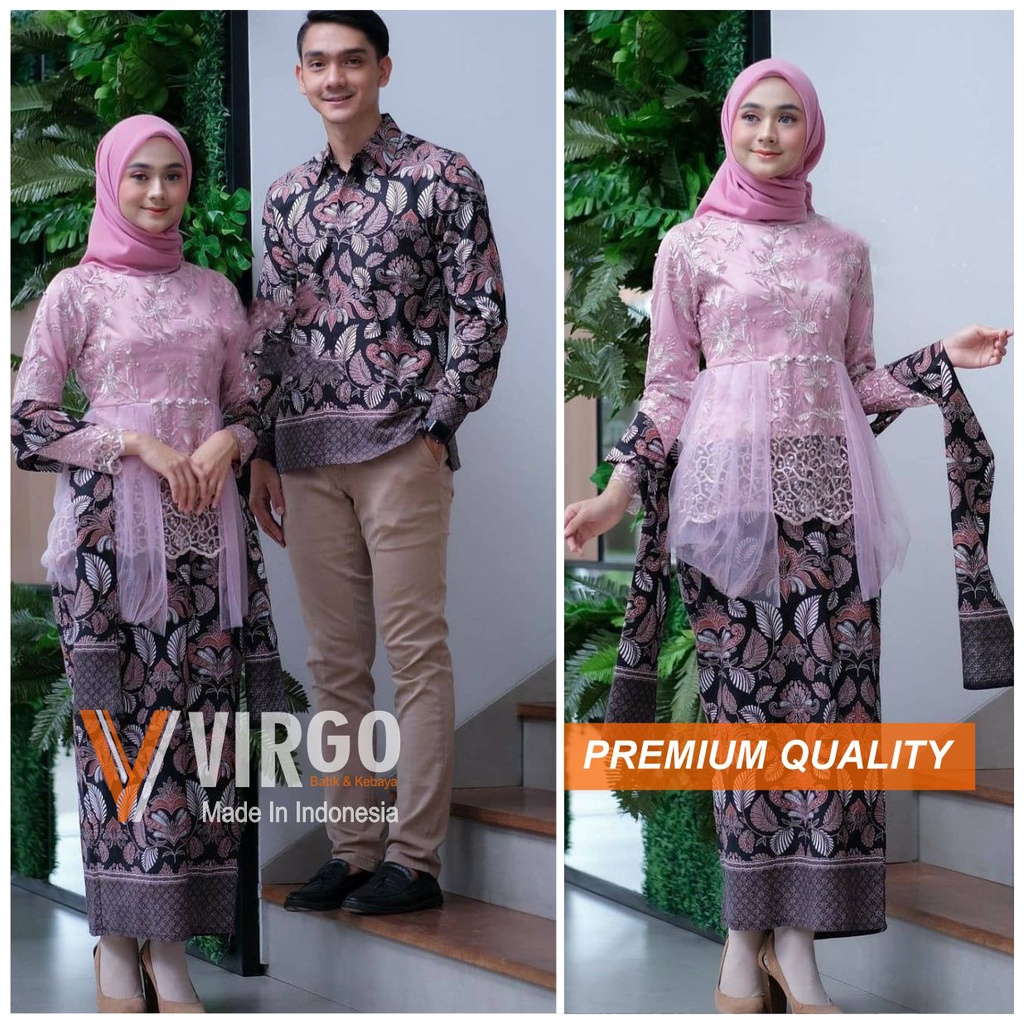 Batik Brokat Couple Kebaya Lebaran Modern, Kebaya Tunangan Lamaran, Kebaya Wisuda, Kebaya Kondangan 