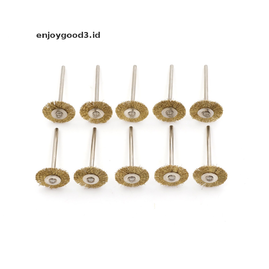 (Id) 10pcs / Set Brush Kawat Kuningan 22mm Untuk Poles Gerinda Die Power Rotary (Dd)