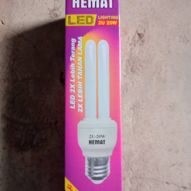 Lampu Led 2U Hemat 20 Watt PLC LED 2U 20w 2U 20W 20Watt bohlam LED Lampu lilin LED Hemat terang