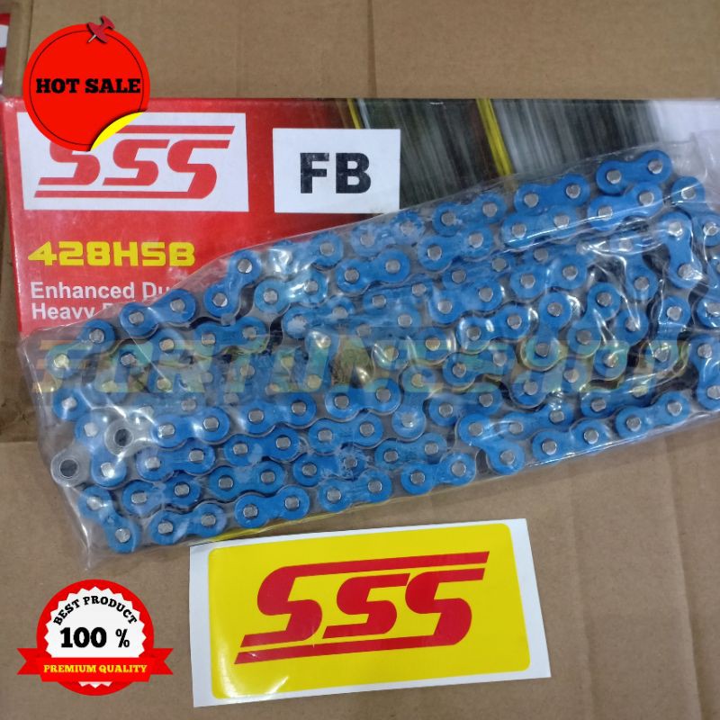 RANTAI MOTOR SSS 428HSB - 130L BIRU