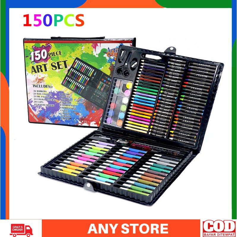 

Crayon 150 PCS Set Alat Gambar Alat Tulis & Lukis Menggambar Melukis / 150PCS Crayon Pencil Warna