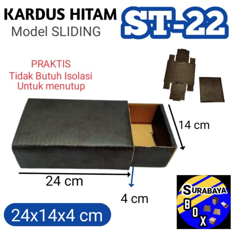 

KOTAK SLIDING ST-22 HITAM KARDUS KARTON BOX DUS HP AKSESORIS SOUVENIR