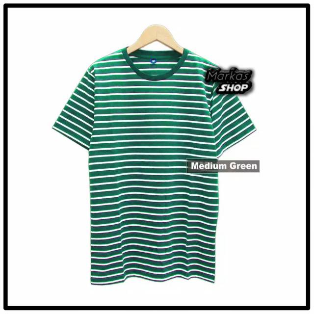  Kaos  Polos  Pendek Stripe Series Bahan  Soft Katun Kombed 