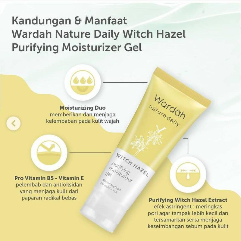 WARDAH Nature Daily Witch Hazel Purifying Moisturizer Gel 40ml