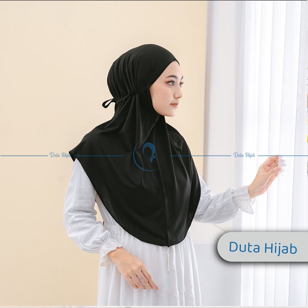 Jilbab Bergo Jersey Non Pad Tali Ukuran M High Quality