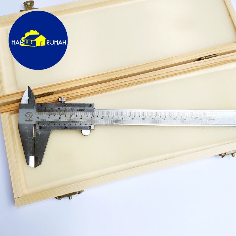 Sketmat Sigmat Jangka Sorong Vernier Caliper Kotak Kayu - TRICLE BRAND 15cm 6&quot; 150mm x 0.02mm