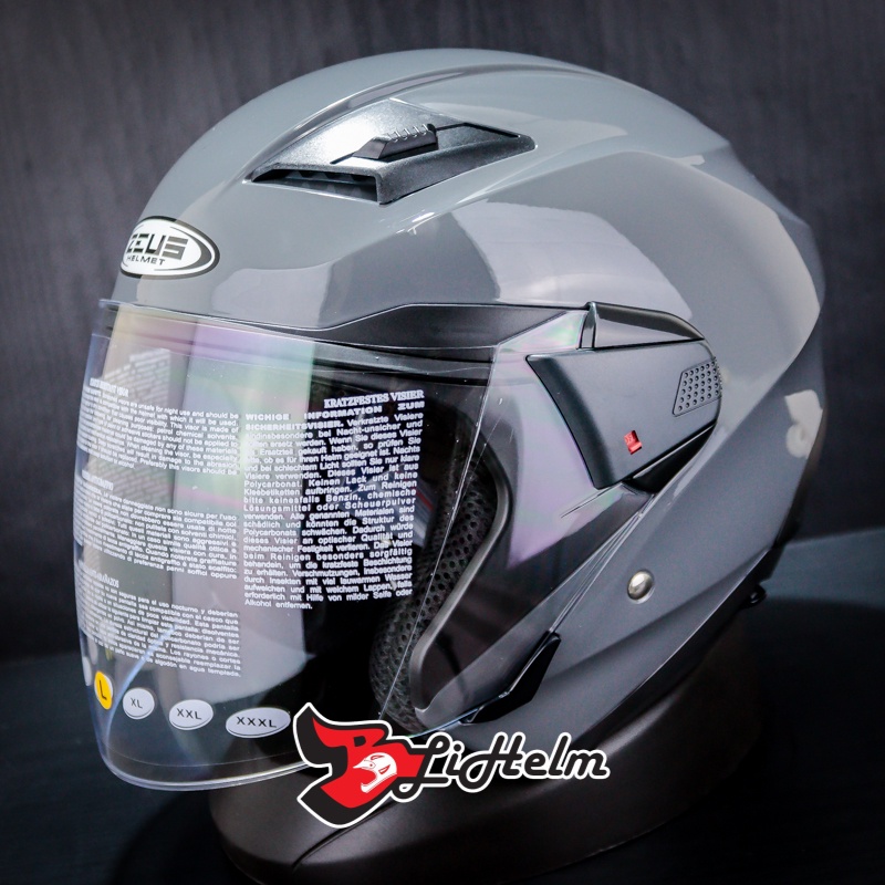 Jual Helm Zeus Zs Solid Grey C Half Face Helmet Zs Sni