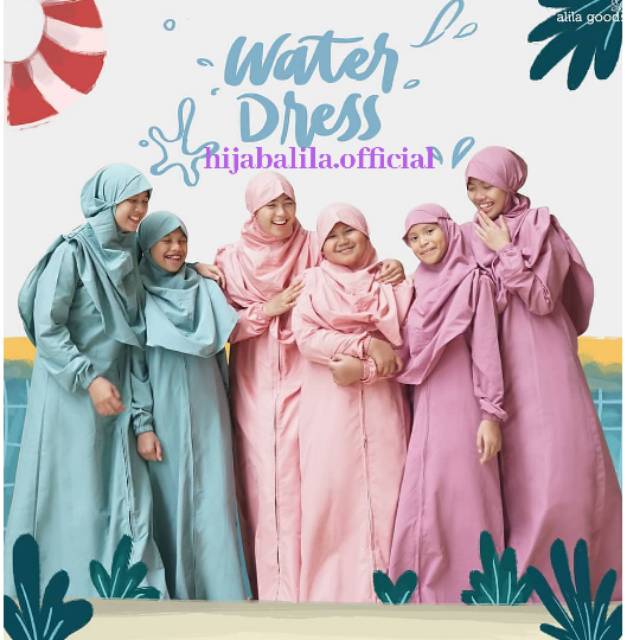 AlilaKids  SET WATER DRESS by Alila Kids Baju renang syari Anak