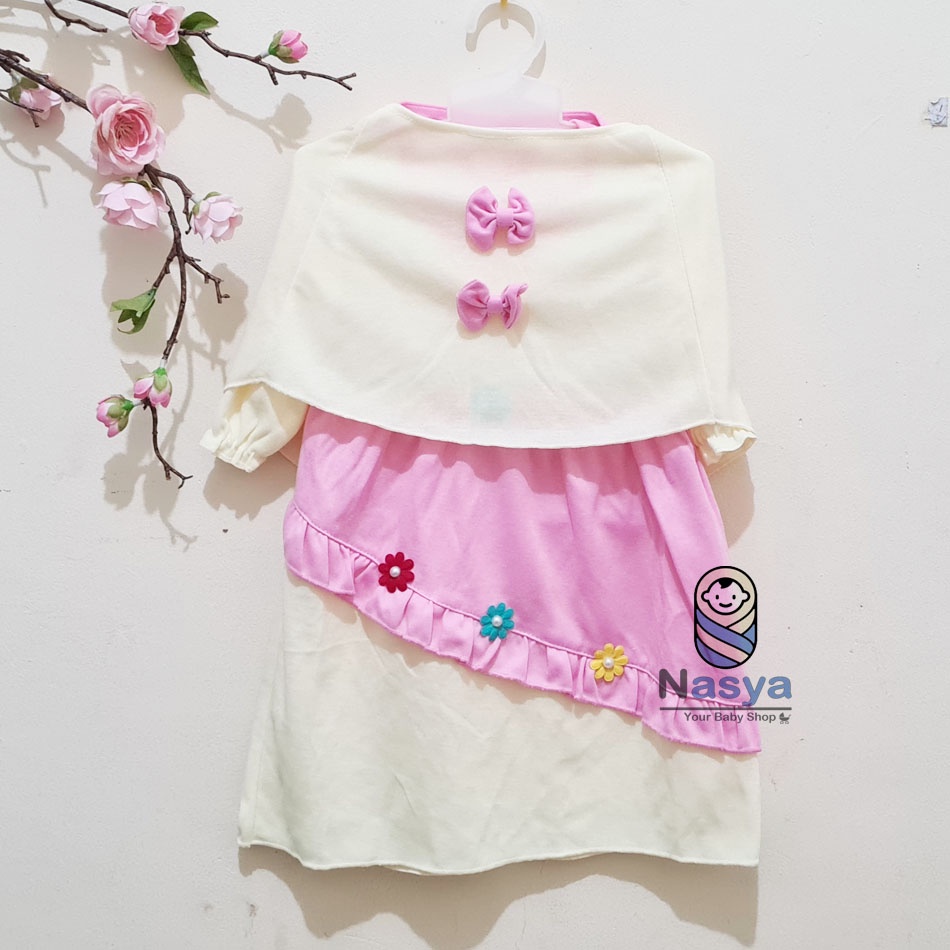 [N-099] GAMIS/baju muslim anak perempuan + jilbab MURAH (6-12m)