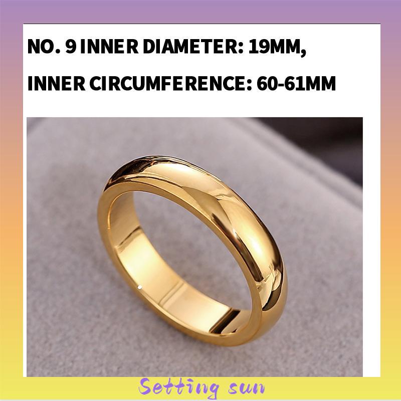 Asli 375 Grade Stainless Steel Couple Ring Titanium Gold Ring Hadiah Hari Valentine TN