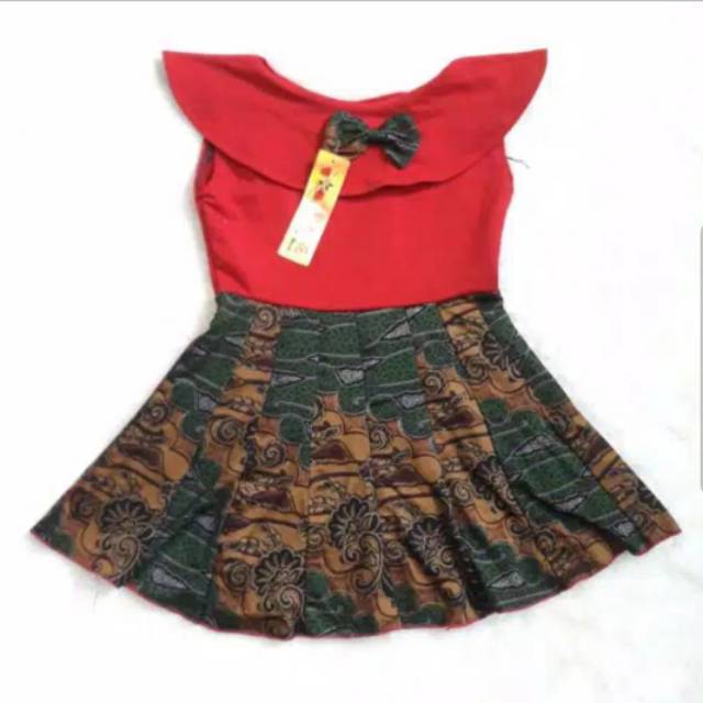 Dress Anak Leher Sayap Bulat Usia 6Bln-6Thn