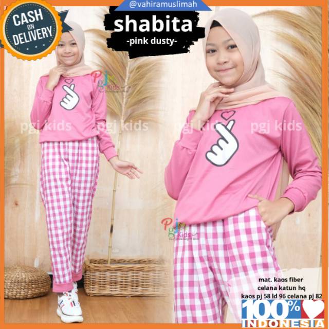 Shabita Kids Set - Dress Sarangheo Setelan Anak Perempuan Muslimah Syari Original By PGJ (COD) BTC