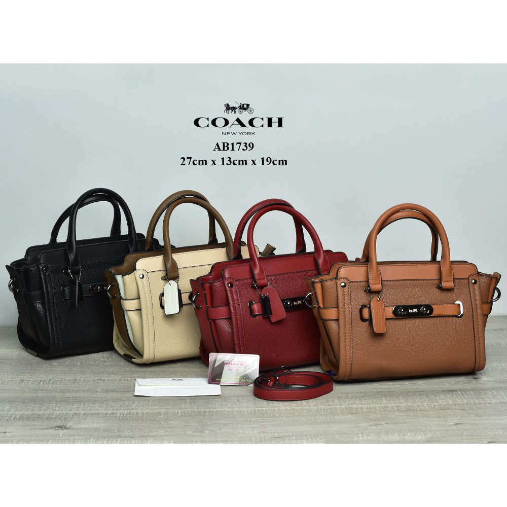 GROSIR TAS MURAH Tas Coach Swagger 27 Satchel Pebbled Leather Small Semi Premium AB1739