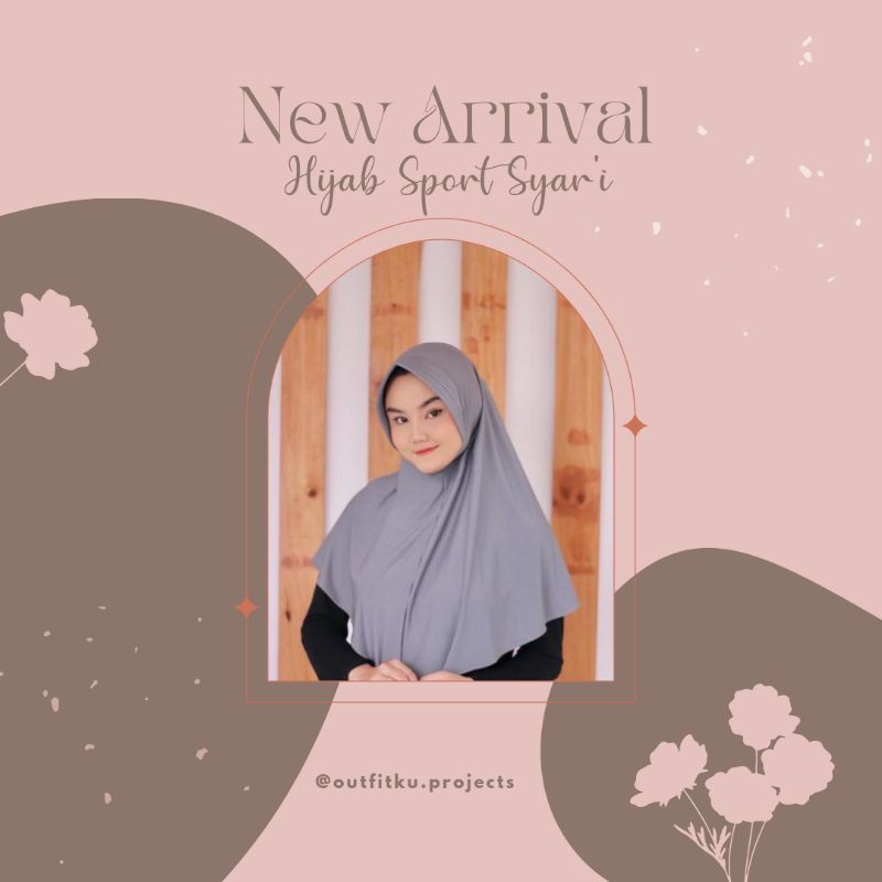 Jual Bergo Jersey nutup dada / Jilbab Sport / Bergo Sport / Bergo Oval