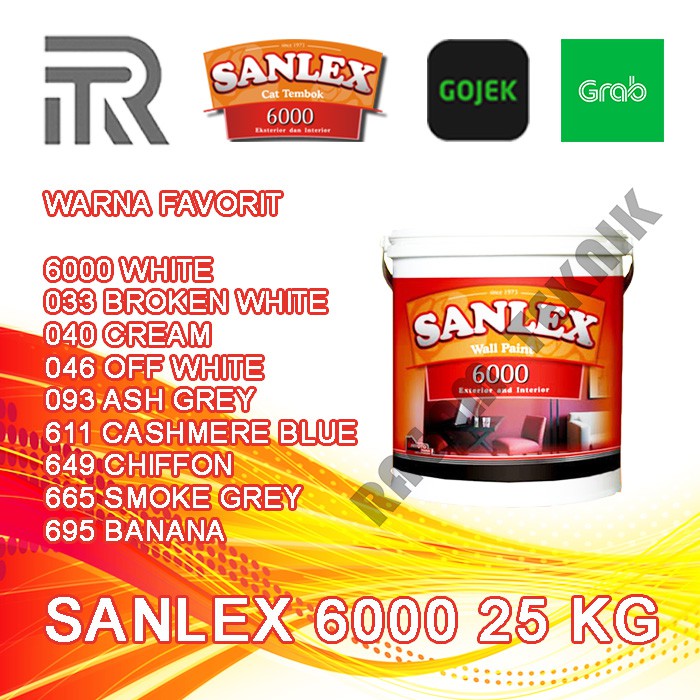 Cat Tembok Sanlex 6000 25kg pail exterior interior