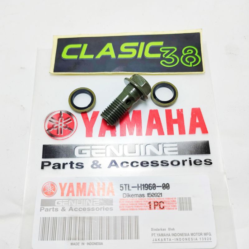 baut selang rem motor + ring lapisan karet PNP ke semua motor baut selang rem depan PNP belakang
