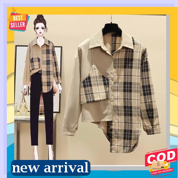 Kemeja Wanita Atasan Oversize Pakaian Jumbo Bigsize Bahan Rayon Crinkle Ld 100 Fit To Xl Hitam R.A -