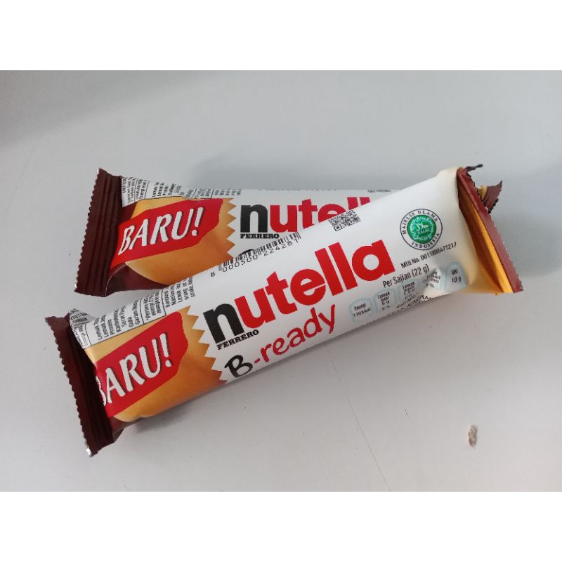 

Nutella B-Ready (Wafer isi Olesan Kacang Hazel dengan Cokelat) 22 gr