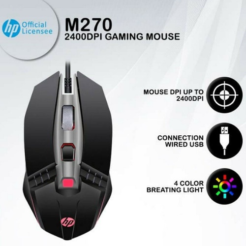 Mouse Gaming HP M270 2400DPI RGB Macro Programmable