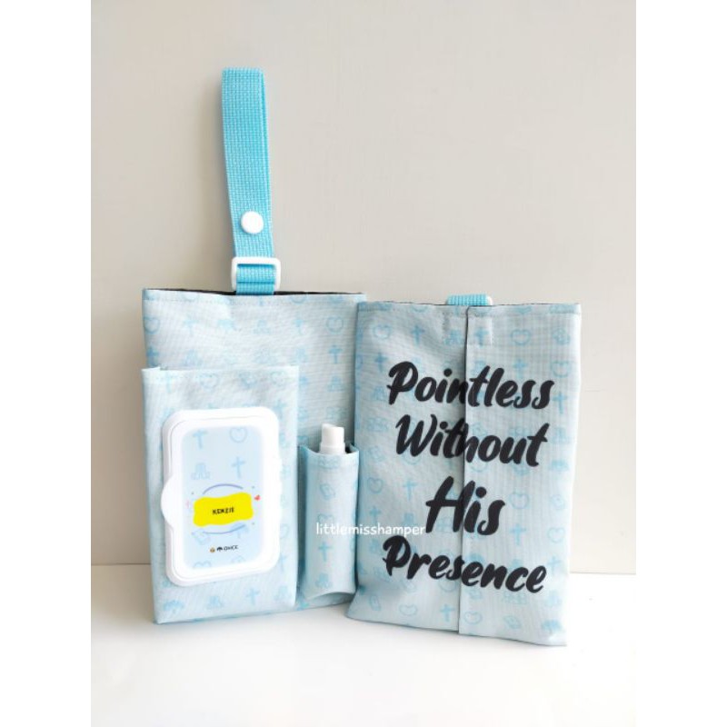 Custom pouch tissue 3in1 tissue kering tissue basah dan handsanitizer holder