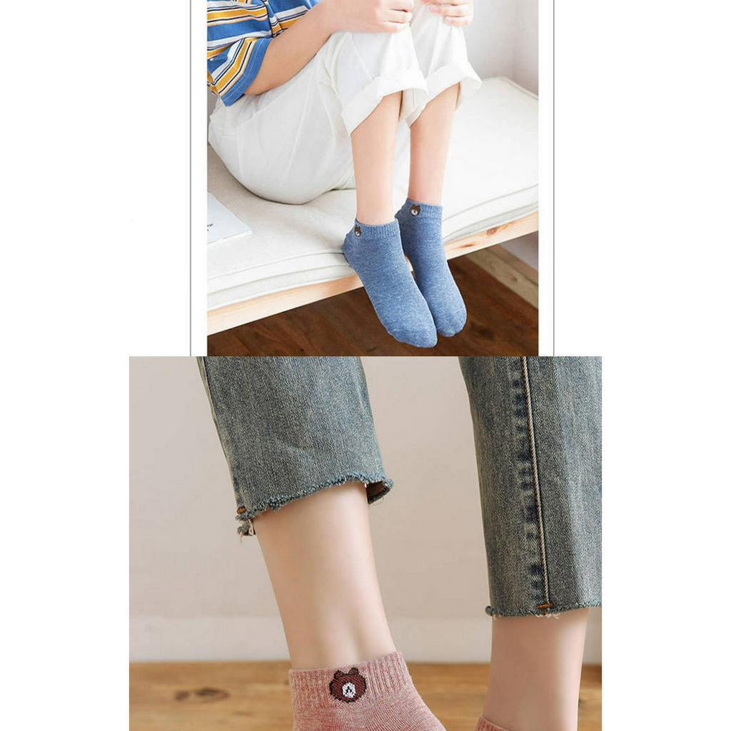 Kaos Kaki Pendek Semata Kaki Wanita Pria Motif Beruang Cute Fashion Unisex Kekinian Import CYS KK18