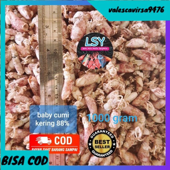 

⭐BISA COD⭐ ikan asin baby cumi / cumi rebus kering 88% 1kg