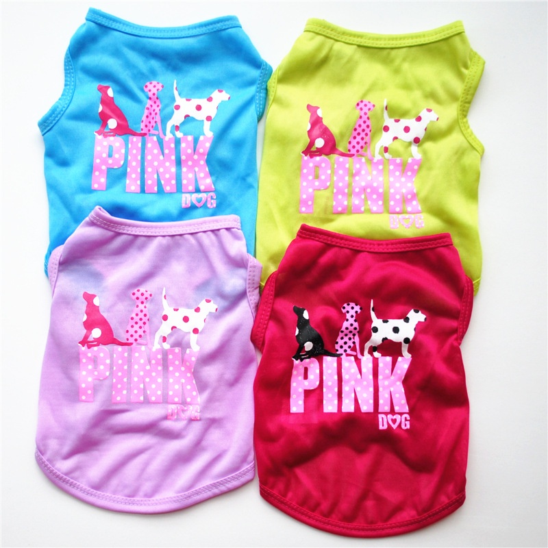 Rompi Anjing Bahan Katun Warna Pink