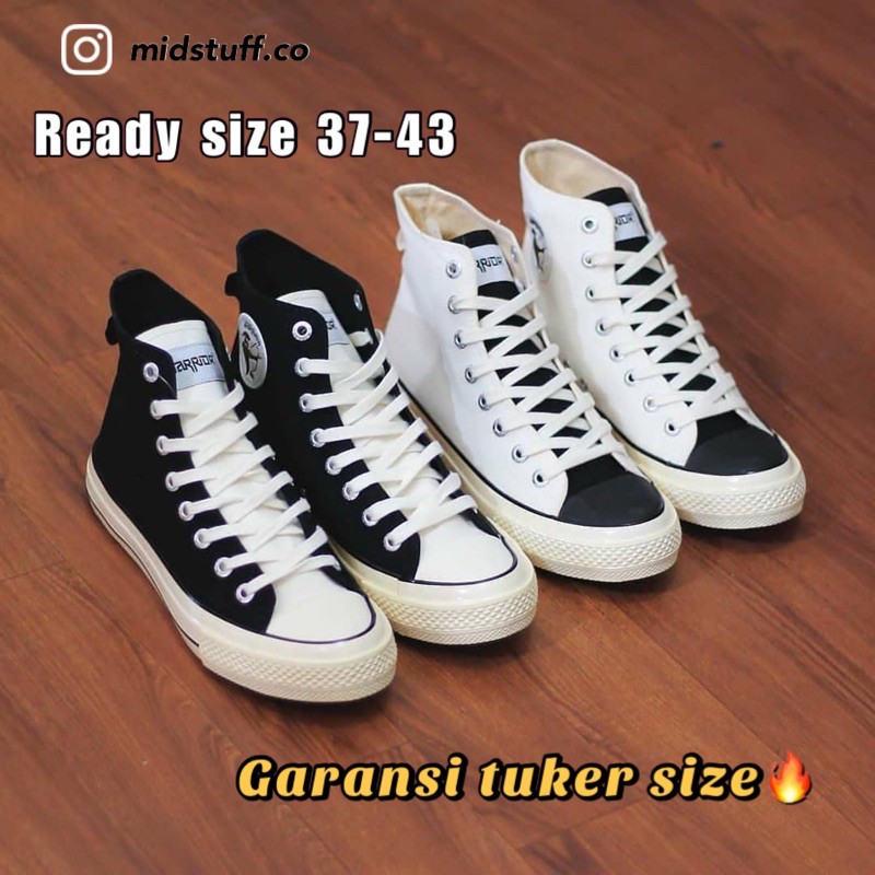 WARRIOR POSEIDON BLACK WHITE /SEPATU WARRIOR POSEIDON HIGH ORIGINAL