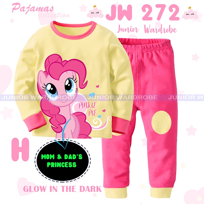Piyama Baju Tidur Anak Karakter My Little Pony Pinkie Pie Glow In The Dark JW272-H