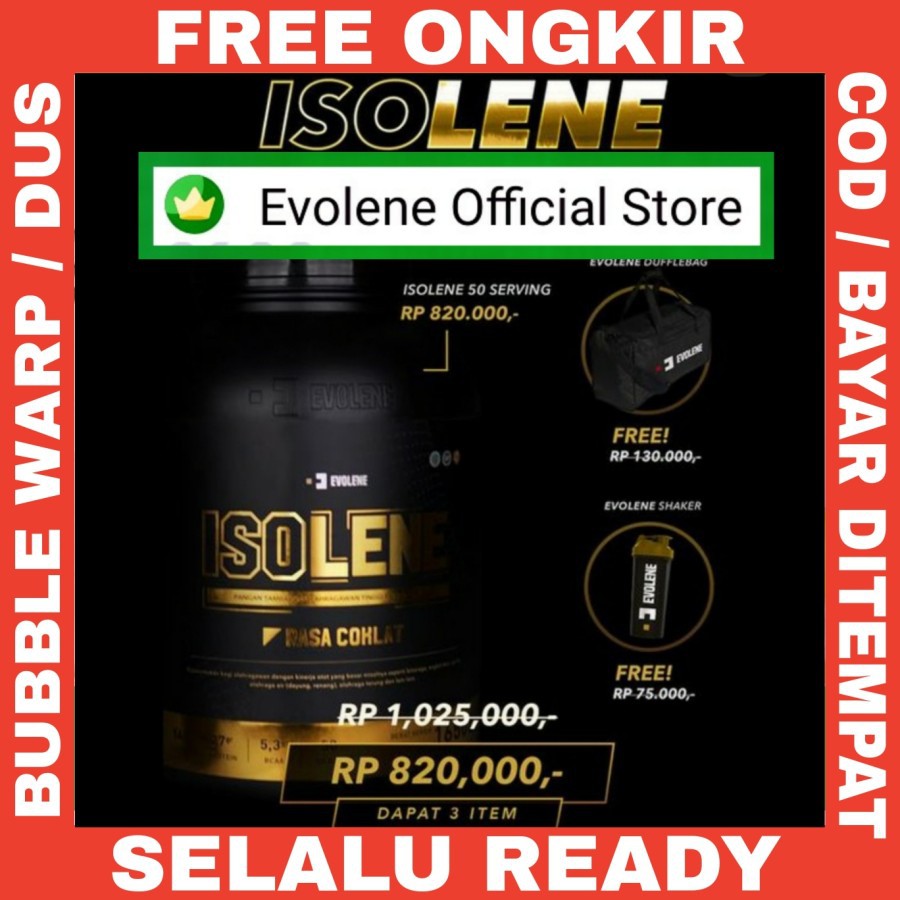 EVOLENE ISOLENE PROTEIN ISOWHEY ISOLATE SUSU GYM FITNESS FITNES