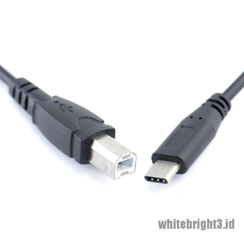 &lt; White3 &gt; Kabel Data / Charger USB Tipe c Male Ke USB B Male Untuk Smartphone