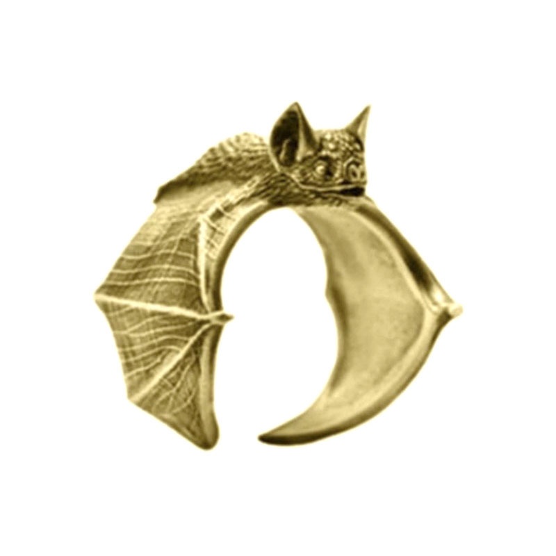 Cincin Model Kelelawar Bahan metal Gaya retro Eropa Amerika Untuk Pria