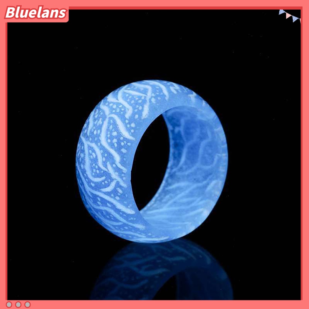 Bluelans Cincin Luminous Glow In The Dark Motif Retak Untuk Unisex